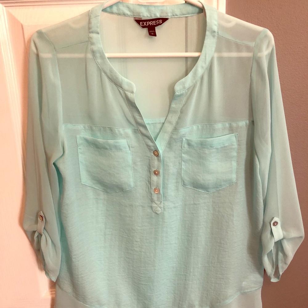 Express light blue blouse
